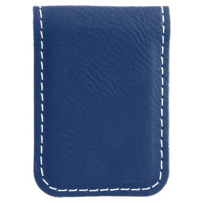 1.75" x 2.5" Blue/Silver Leatherette Money Clip – item GFT668 image 4
