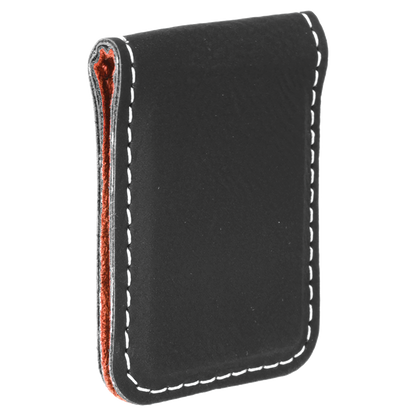 1.75" x 2.5" Black/Silver Leatherette Money Clip – item GFT669 image 5