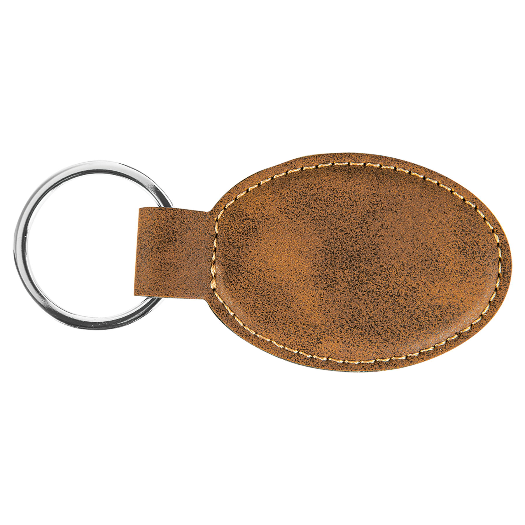 3" x 1.75" /Gold Oval Leatherette Keychain – item GFT701 image 2