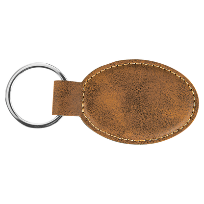 3" x 1.75" /Gold Oval Leatherette Keychain – item GFT701 image 2