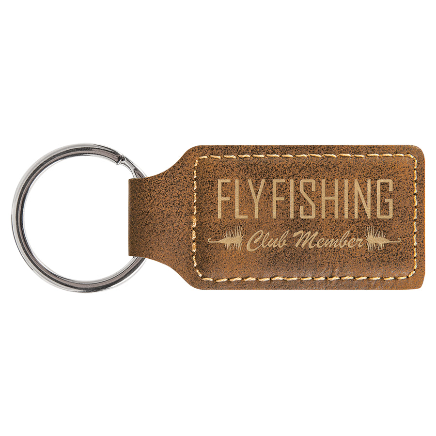 2.75" x 1.25" /Gold Rectangle Leatherette Keychain – item GFT702