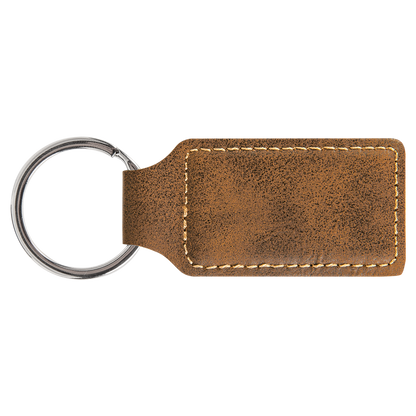 2.75" x 1.25" /Gold Rectangle Leatherette Keychain – item GFT702 image 2