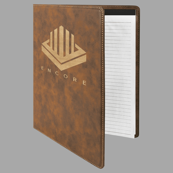 Rustic/Gold Laserable Leatherette Portfolio with Lined Pad – item GFT706 image 2