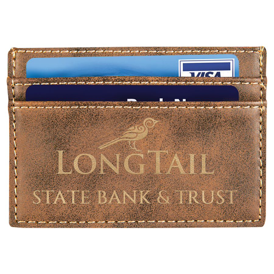 4" x 2.75" Rustic/Gold Leatherette Wallet – item GFT712 image 2
