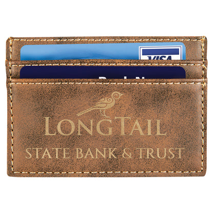 4" x 2.75" Rustic/Gold Leatherette Wallet – item GFT712 image 2