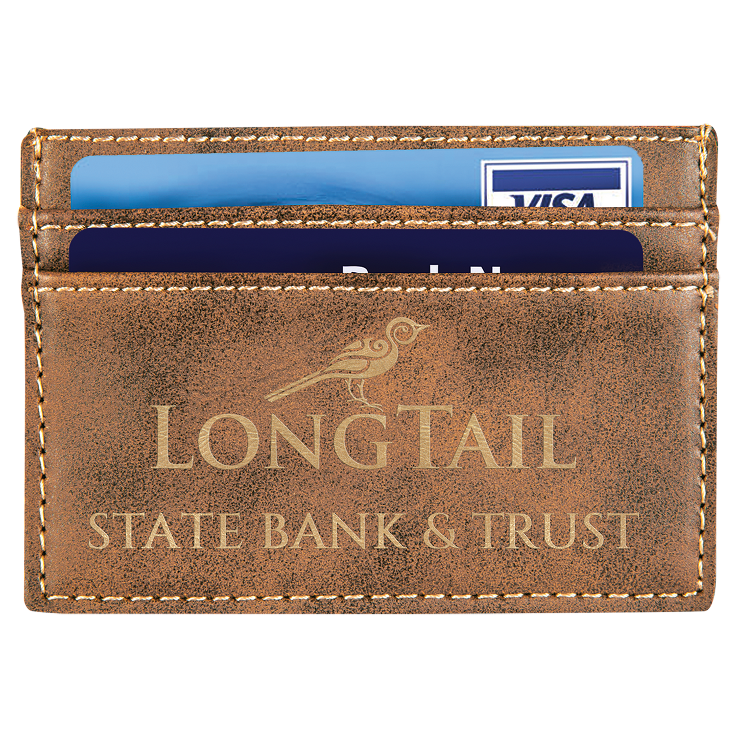 4" x 2.75" Rustic/Gold Leatherette Wallet – item GFT712