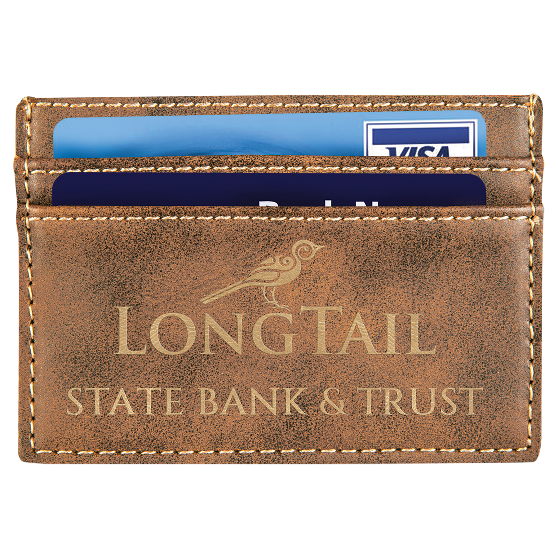 4" x 2.75" Rustic/Gold Leatherette Wallet – item GFT712