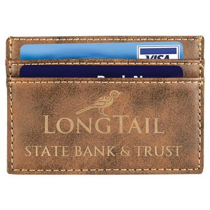 4" x 2.75" Rustic/Gold Leatherette Wallet – item GFT712