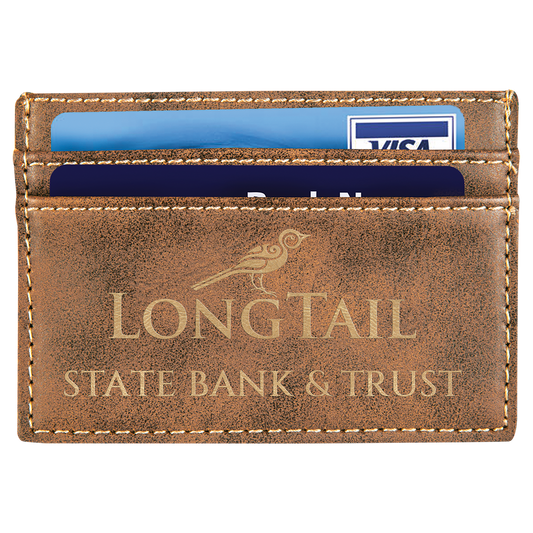 4" x 2.75" Rustic/Gold Leatherette Wallet – item GFT712