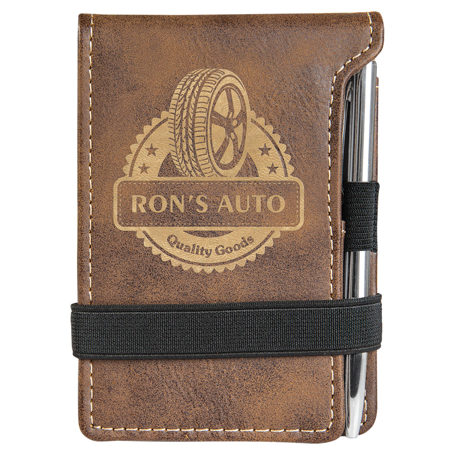 3.25" x 4.75" /Gold Leatherette Mini Notepad – item GFT715 image 2