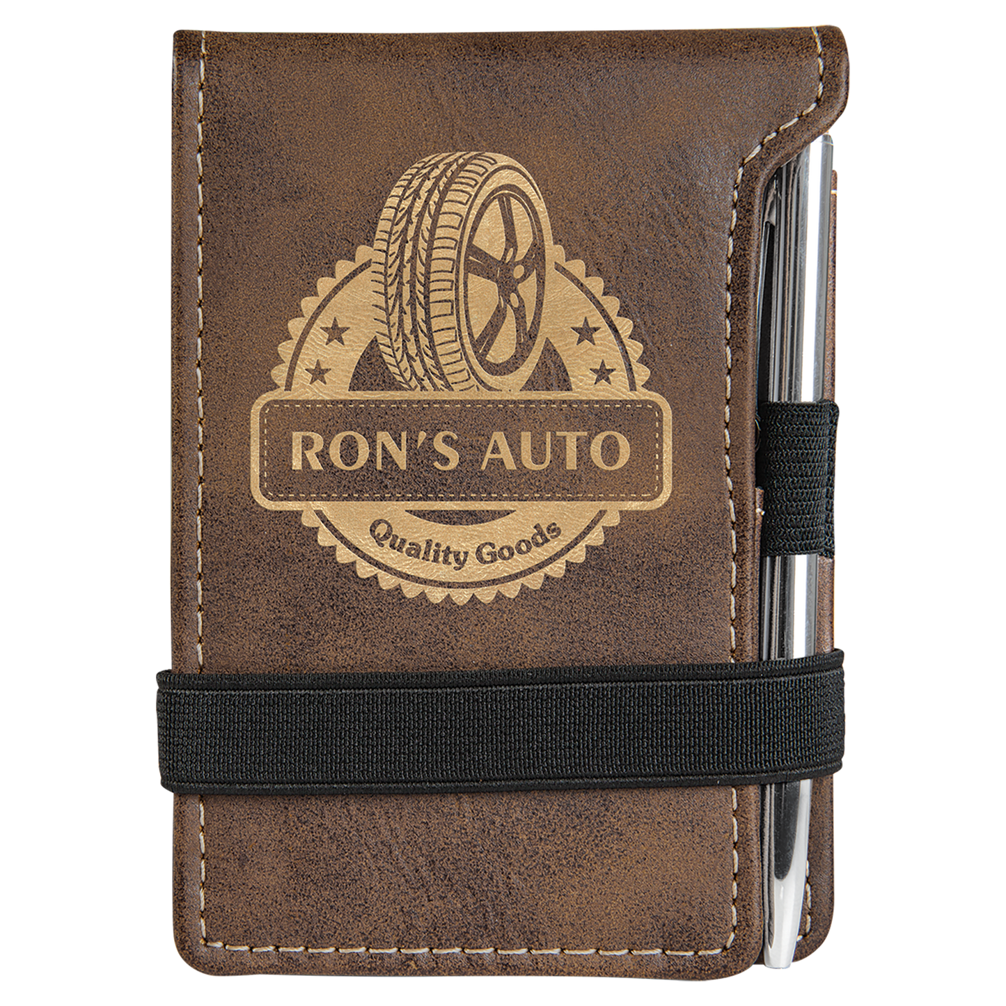 3.25" x 4.75" /Gold Leatherette Mini Notepad – item GFT715