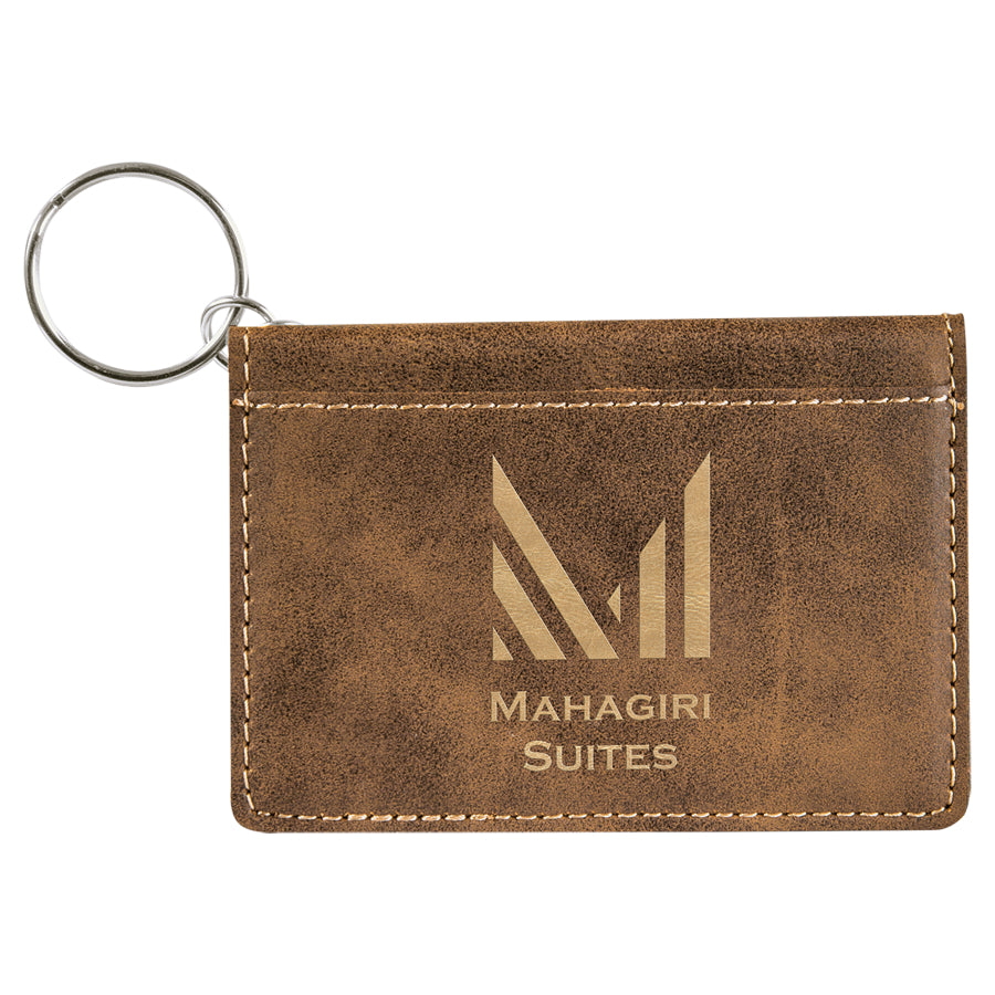 4.25" x 3" /Gold Leatherette Keychain ID Holder – item GFT718 image 2