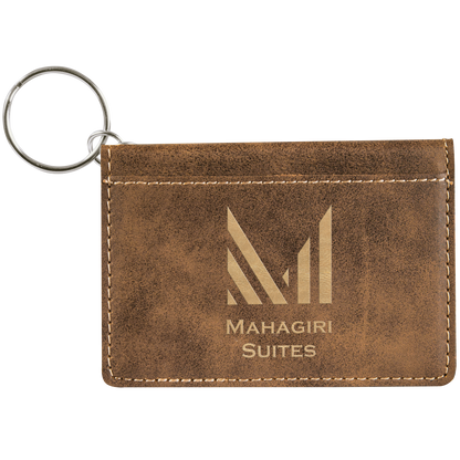 4.25" x 3" /Gold Leatherette Keychain ID Holder – item GFT718