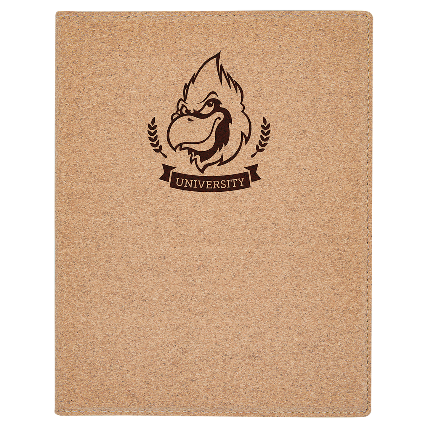 7" x 9" Light Brown Cork Leatherette Portfolio – item GFT783