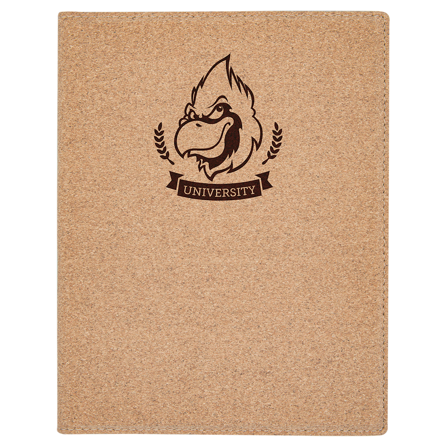 7" x 9" Light Brown Cork Leatherette Portfolio – item GFT783