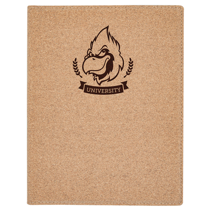 7" x 9" Light Brown Cork Leatherette Portfolio – item GFT783