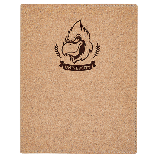 7" x 9" Light Brown Cork Leatherette Portfolio – item GFT783