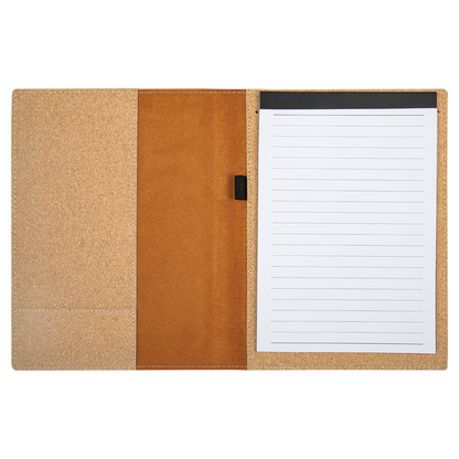 7" x 9" Light Brown Cork Leatherette Portfolio – item GFT783 image 3