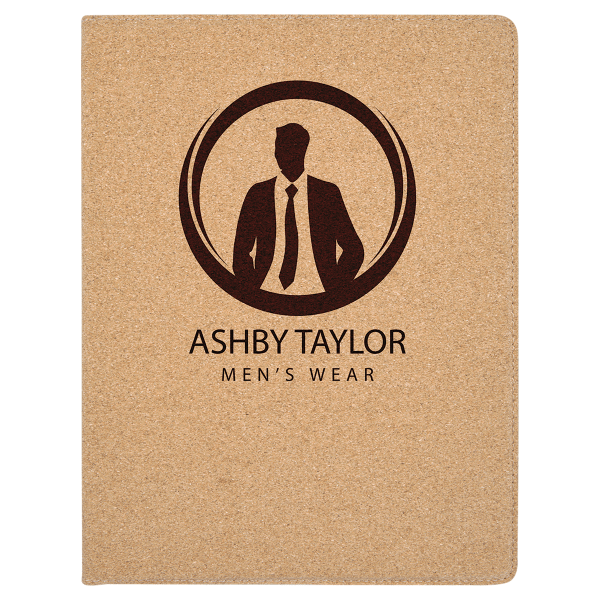 9.5" x 12" Light Brown Cork Leatherette Portfolio – item GFT784 image 2