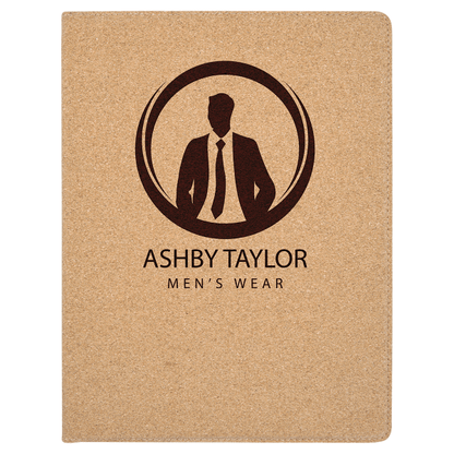 9.5" x 12" Light Brown Cork Leatherette Portfolio – item GFT784 image 2