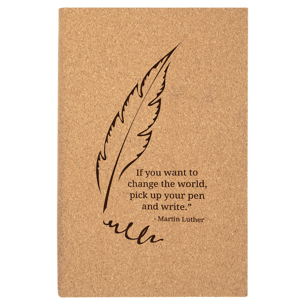 5.25" x 8.25" Light Brown Cork Leatherette Journal – item GFT785 image 6