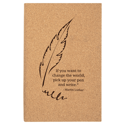 5.25" x 8.25" Light Brown Cork Leatherette Journal – item GFT785 image 6
