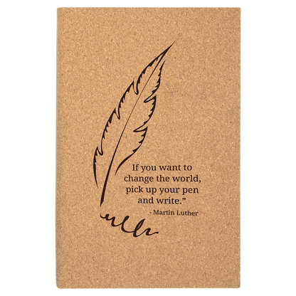 5.25" x 8.25" Light Brown Cork Leatherette Journal – item GFT785