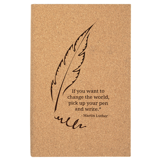 5.25" x 8.25" Light Brown Cork Leatherette Journal – item GFT785