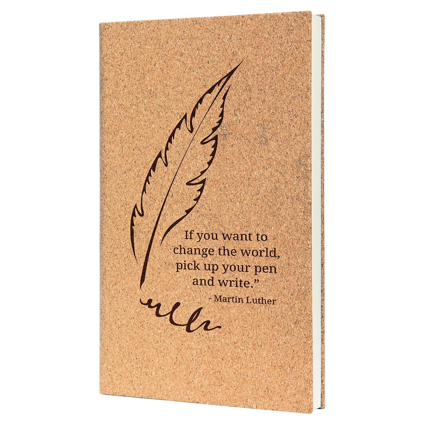 5.25" x 8.25" Light Brown Cork Leatherette Journal – item GFT785 image 3