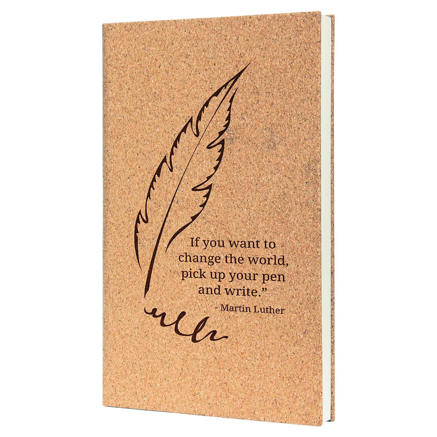 5.25" x 8.25" Light Brown Cork Leatherette Journal – item GFT785 image 3