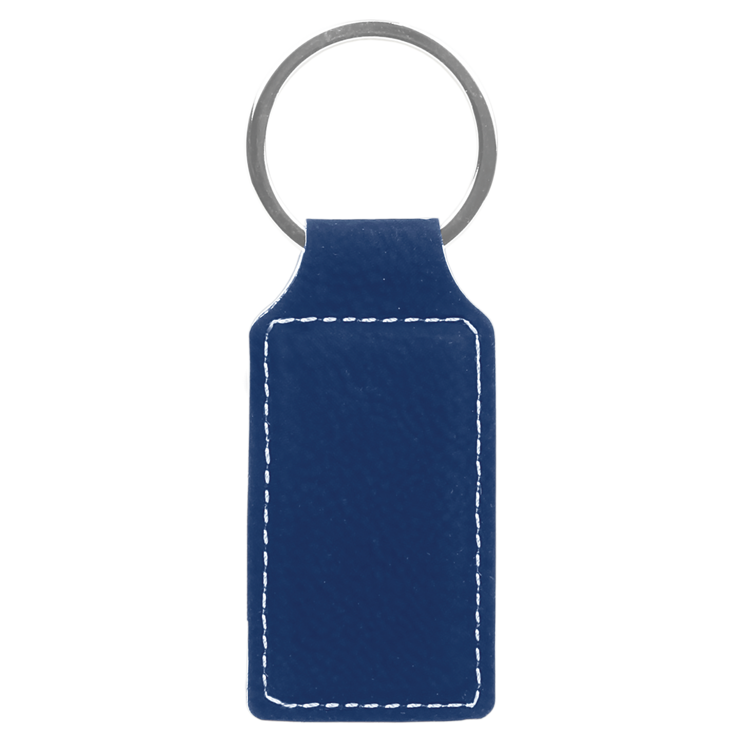 2.75" x 1.25" Blue/Silver Rectangle Leatherette Keychain – item GFT831 image 3