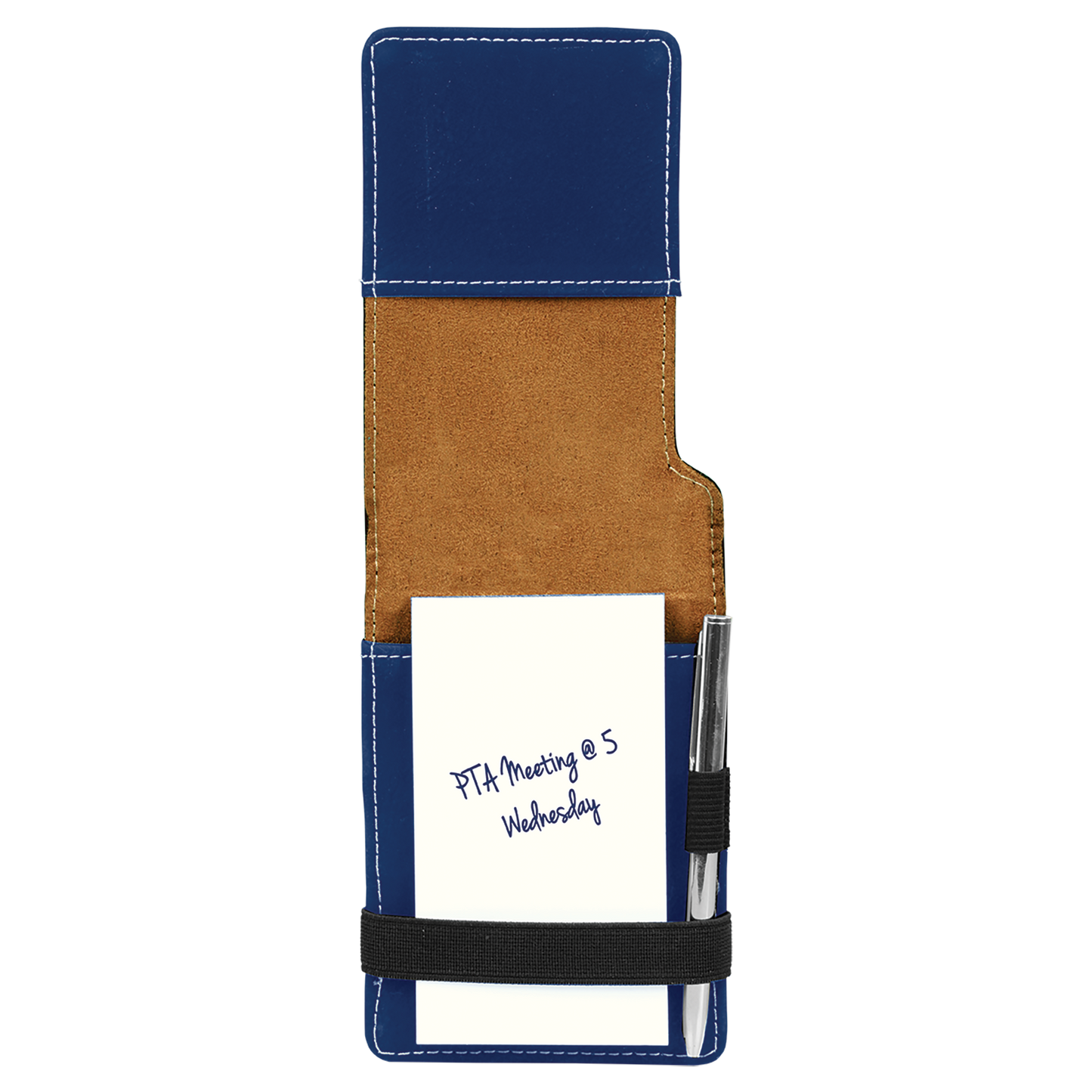 3.25" x 4.75" Blue/Silver Leatherette Mini Notepad – item GFT839 image 3