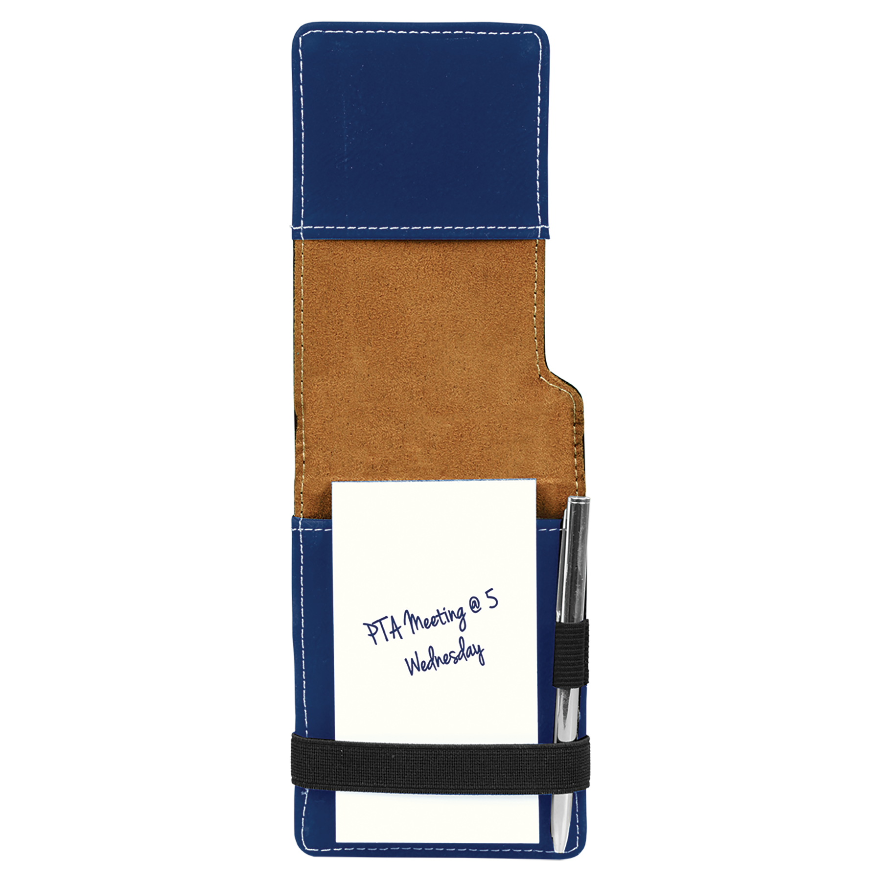 3.25" x 4.75" Blue/Silver Leatherette Mini Notepad – item GFT839 image 3