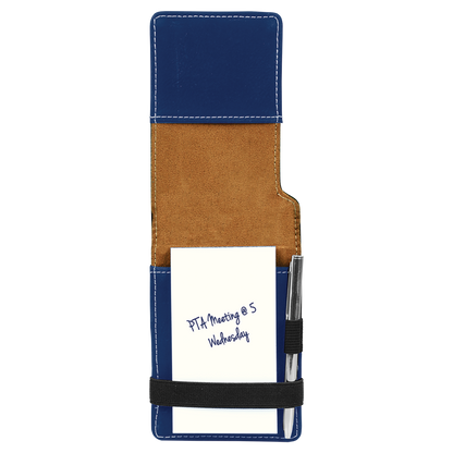 3.25" x 4.75" Blue/Silver Leatherette Mini Notepad – item GFT839 image 3