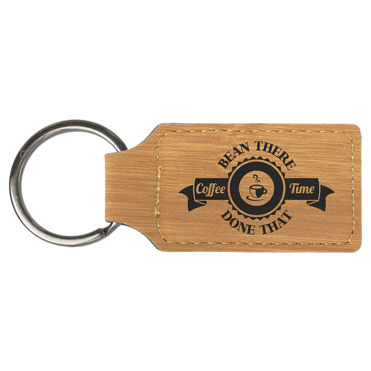 2.75" x 1.25" Bamboo Rectangle Leatherette Keychain – item GFT863