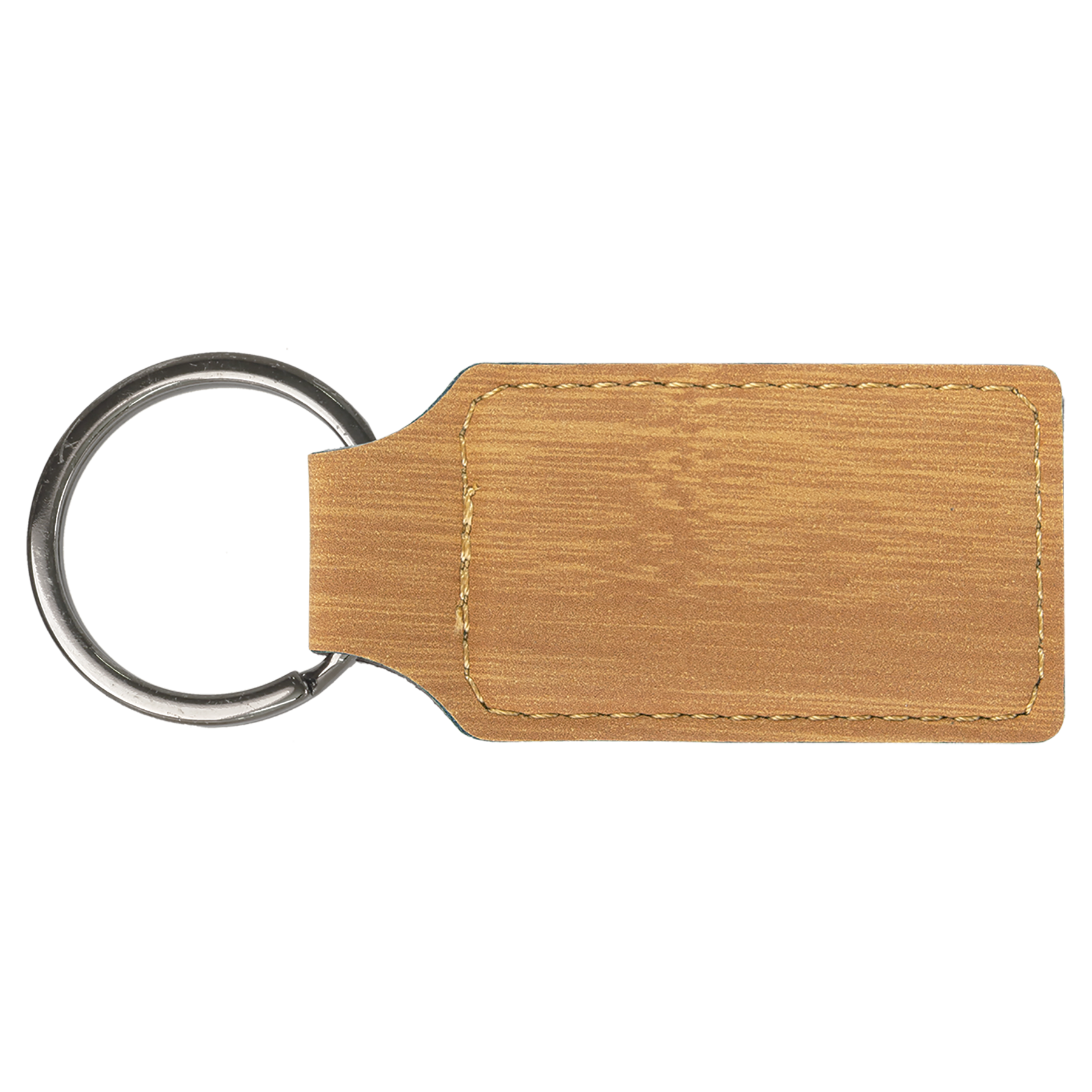 2.75" x 1.25" Bamboo Rectangle Leatherette Keychain – item GFT863 image 3