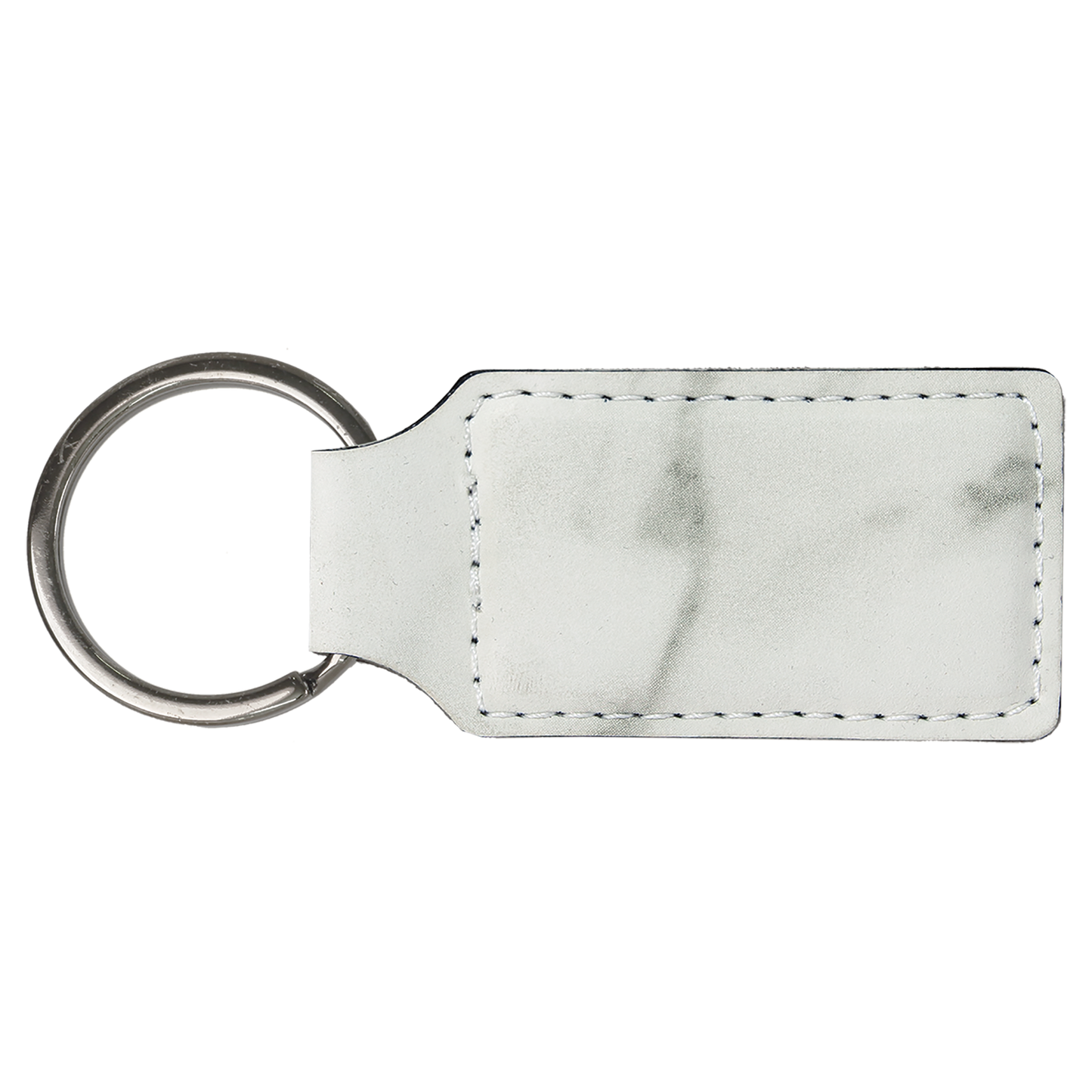 2.75" x 1.25" White Marble Rectangle Leatherette Keychain – item GFT864 image 3