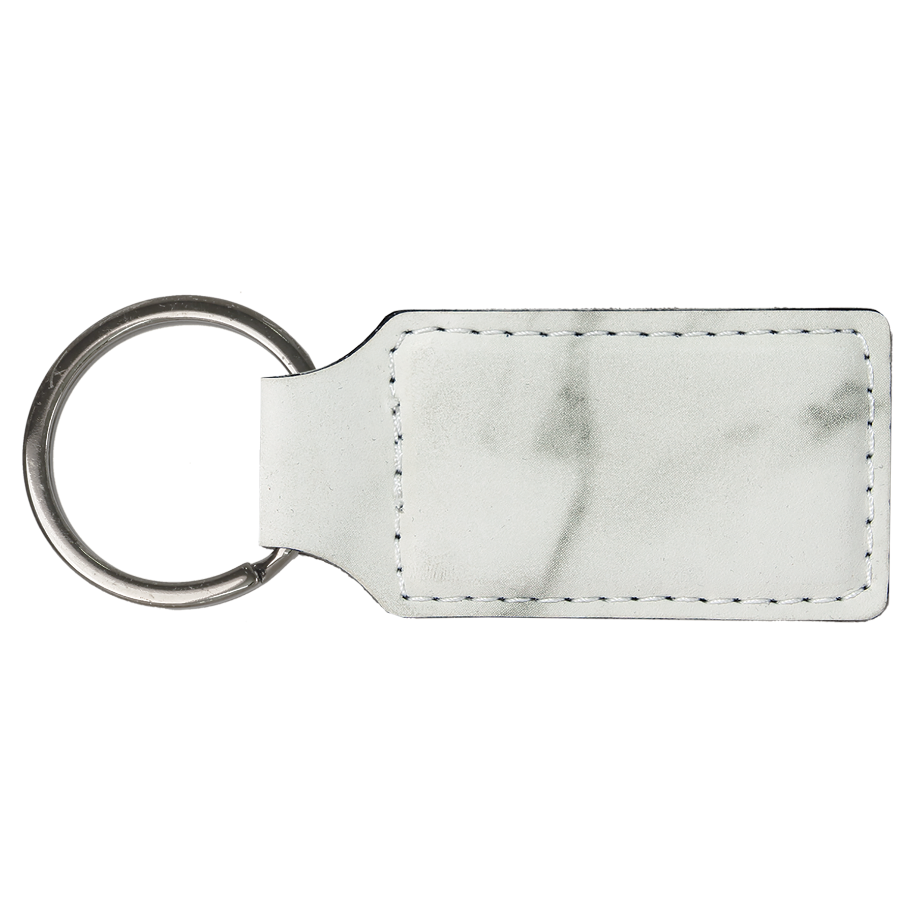2.75" x 1.25" White Marble Rectangle Leatherette Keychain – item GFT864 image 3