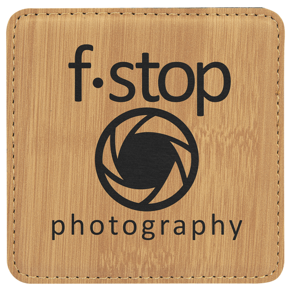 4" x 4" Bamboo Square Leatherette Coaster – item GFT873 image 3