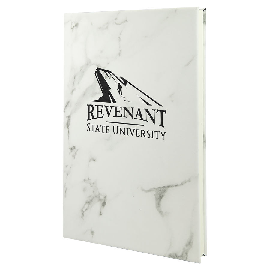 5.25" x 8.25" White Marble Leatherette Journal – item GFT878