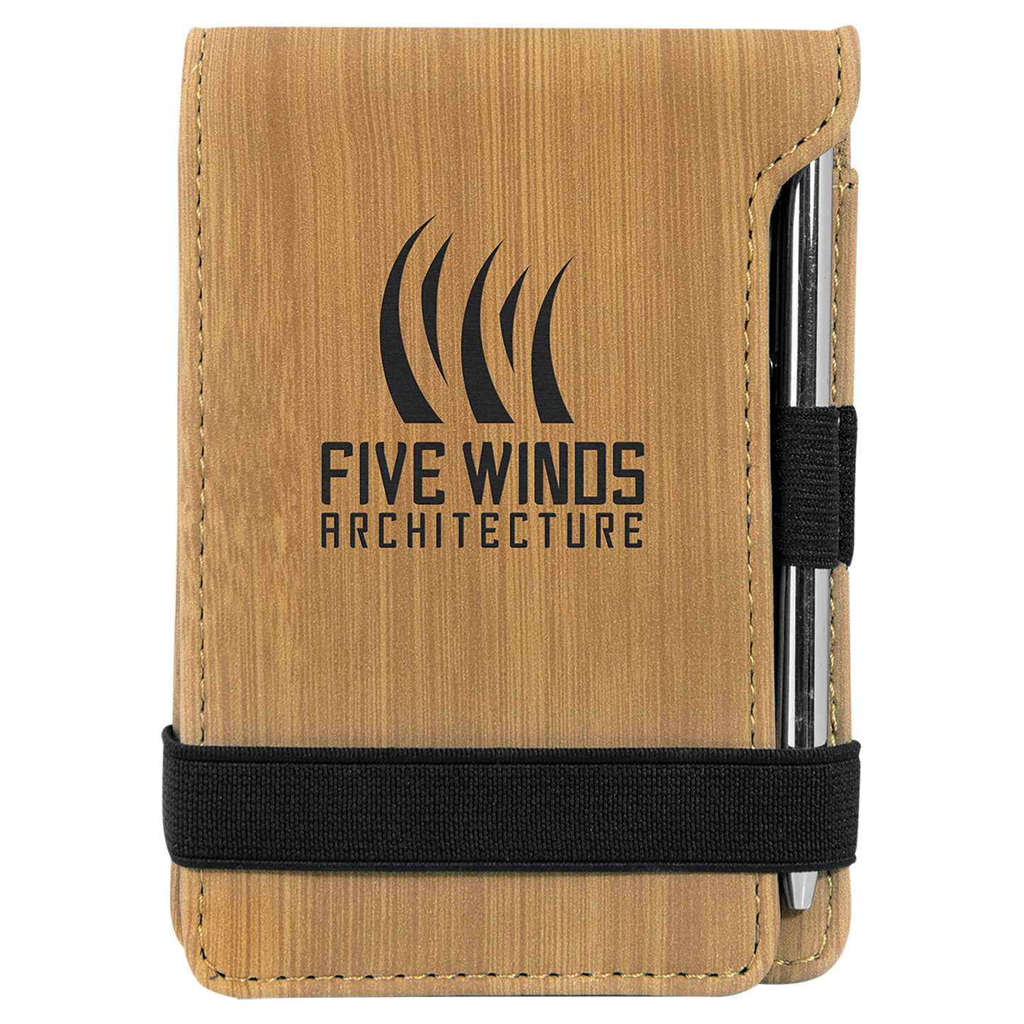3.25" x 4.75" Bamboo Leatherette Mini Notepad – item GFT879
