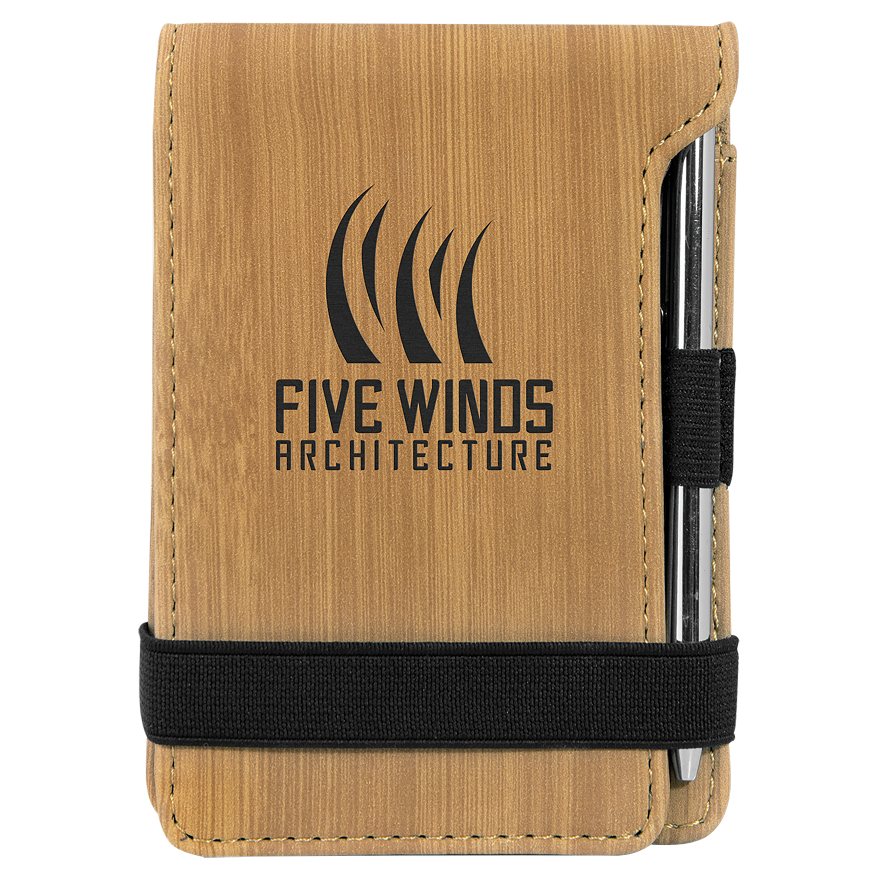 3.25" x 4.75" Bamboo Leatherette Mini Notepad – item GFT879