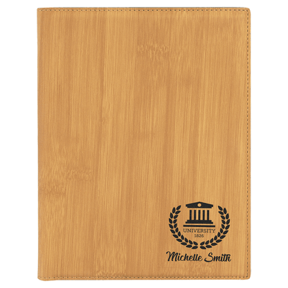 7" x 9" Bamboo Leatherette Small Portfolio – item GFT881 image 6