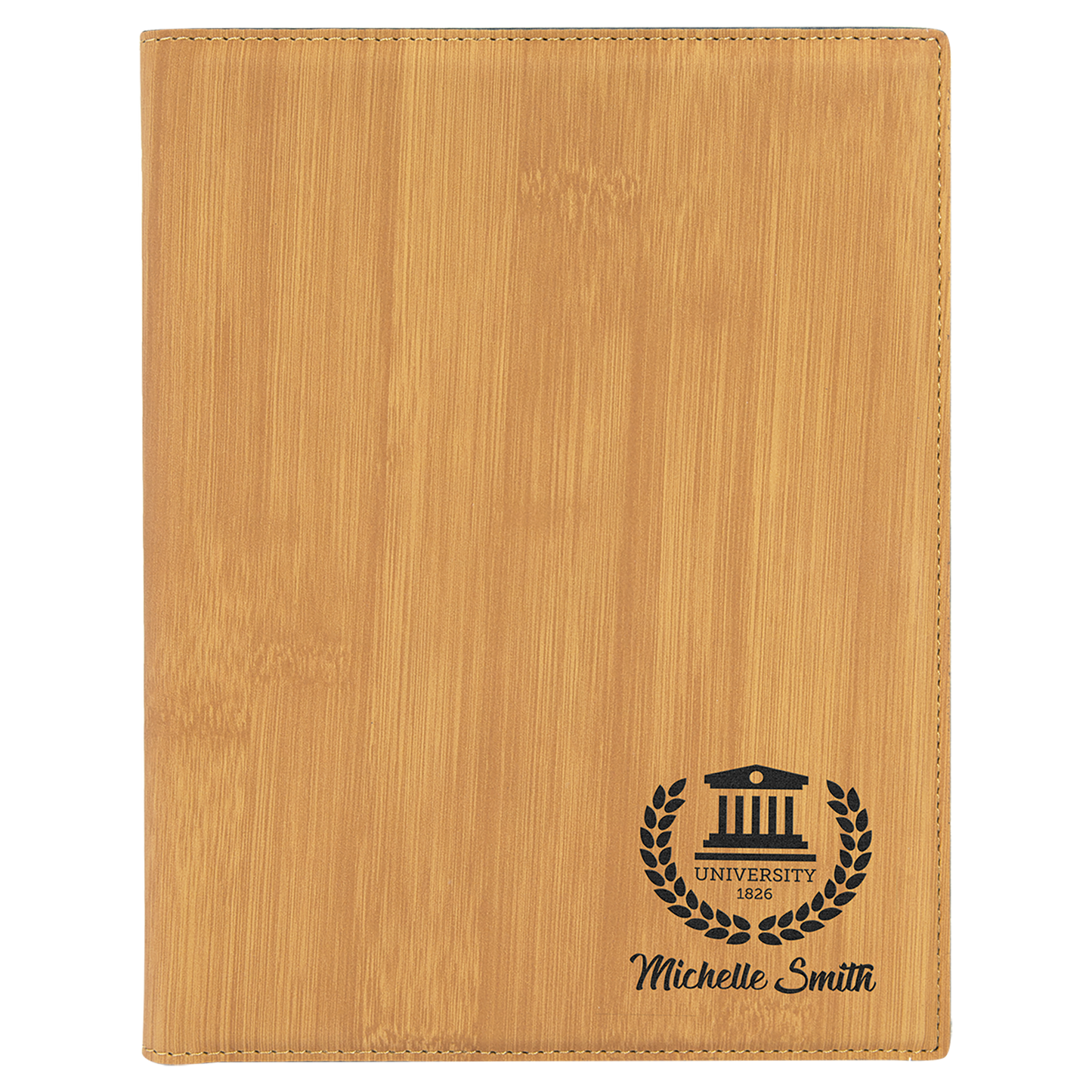 7" x 9" Bamboo Leatherette Small Portfolio – item GFT881