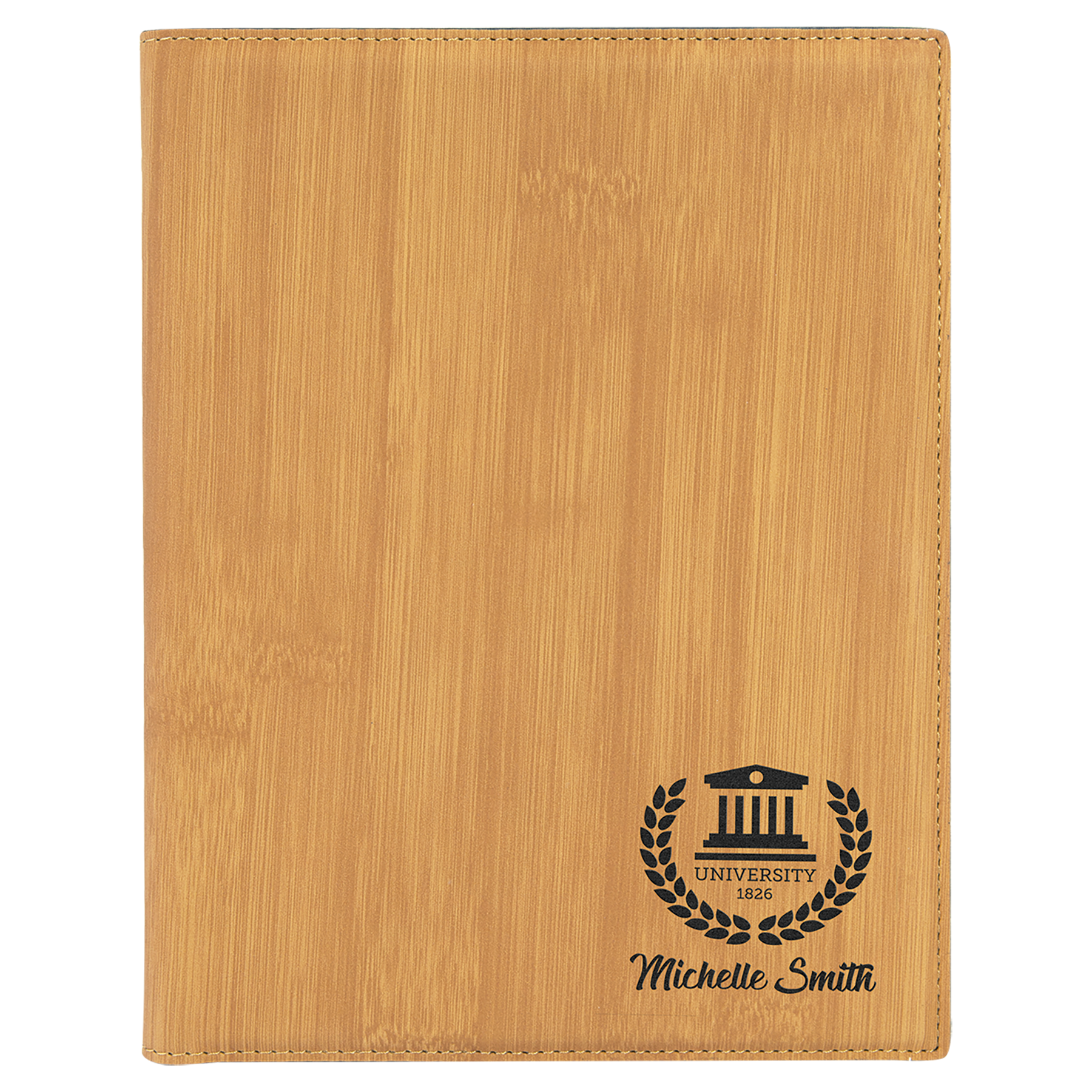 7" x 9" Bamboo Leatherette Small Portfolio – item GFT881