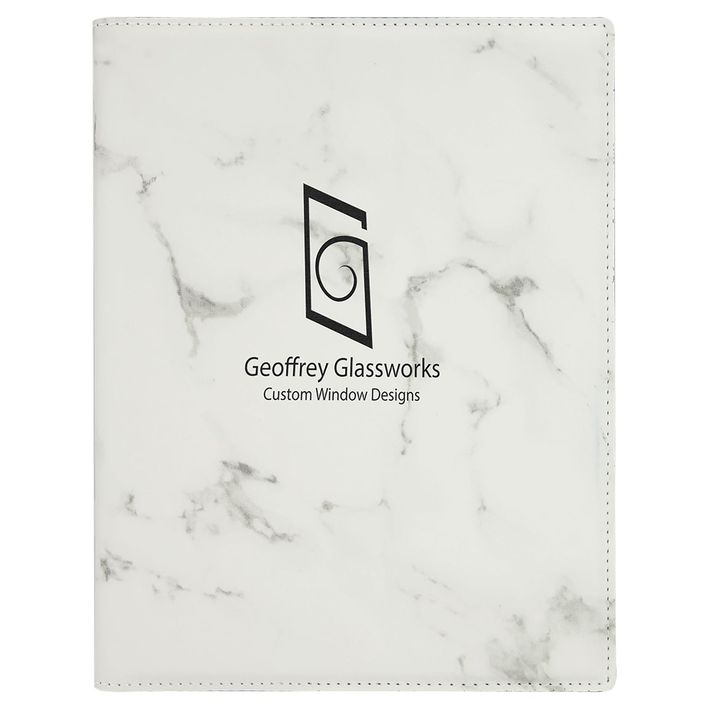 7" x 9" White Marble Leatherette Small Portfolio – item GFT882 image 2