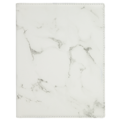 7" x 9" White Marble Leatherette Small Portfolio – item GFT882 image 4