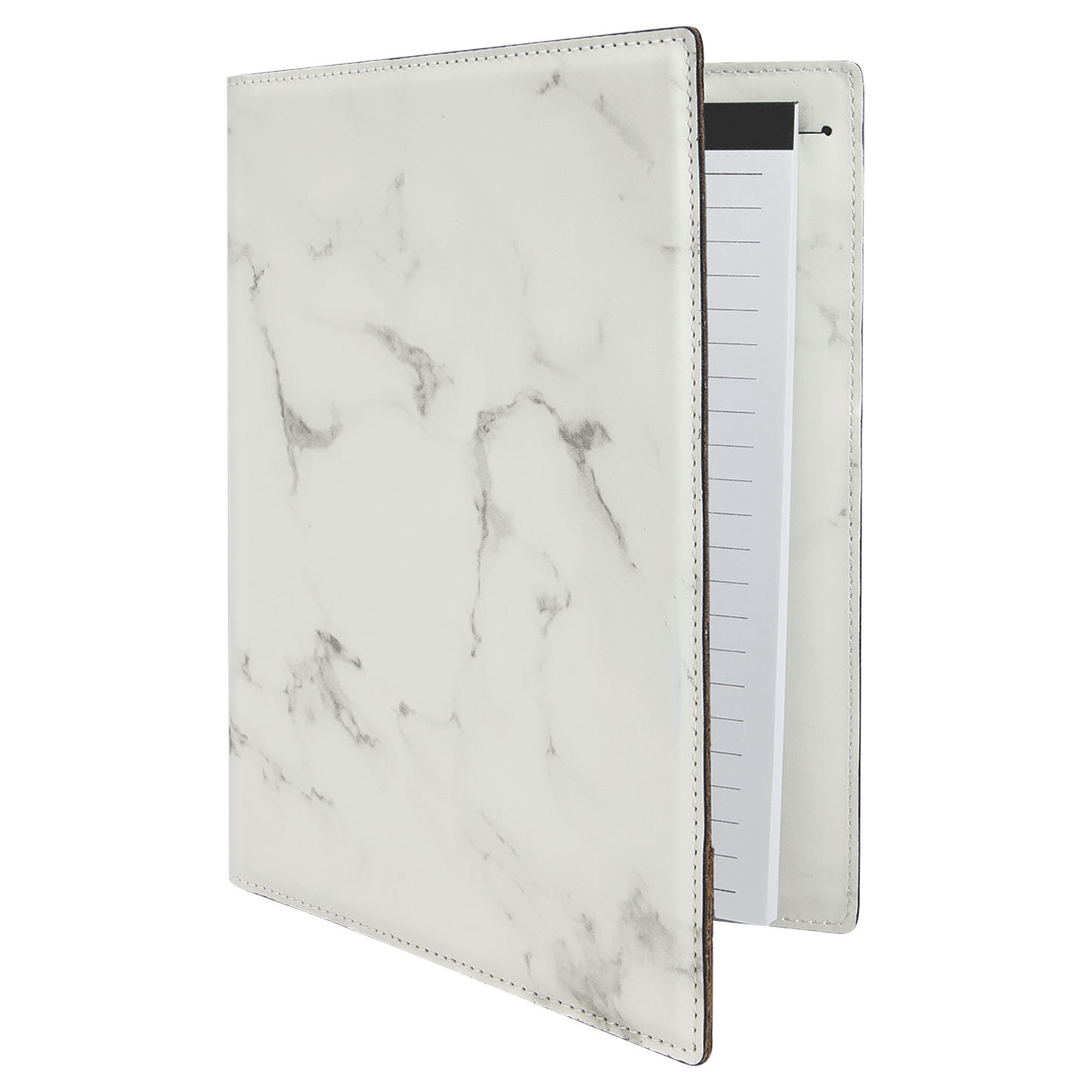 7" x 9" White Marble Leatherette Small Portfolio – item GFT882 image 5