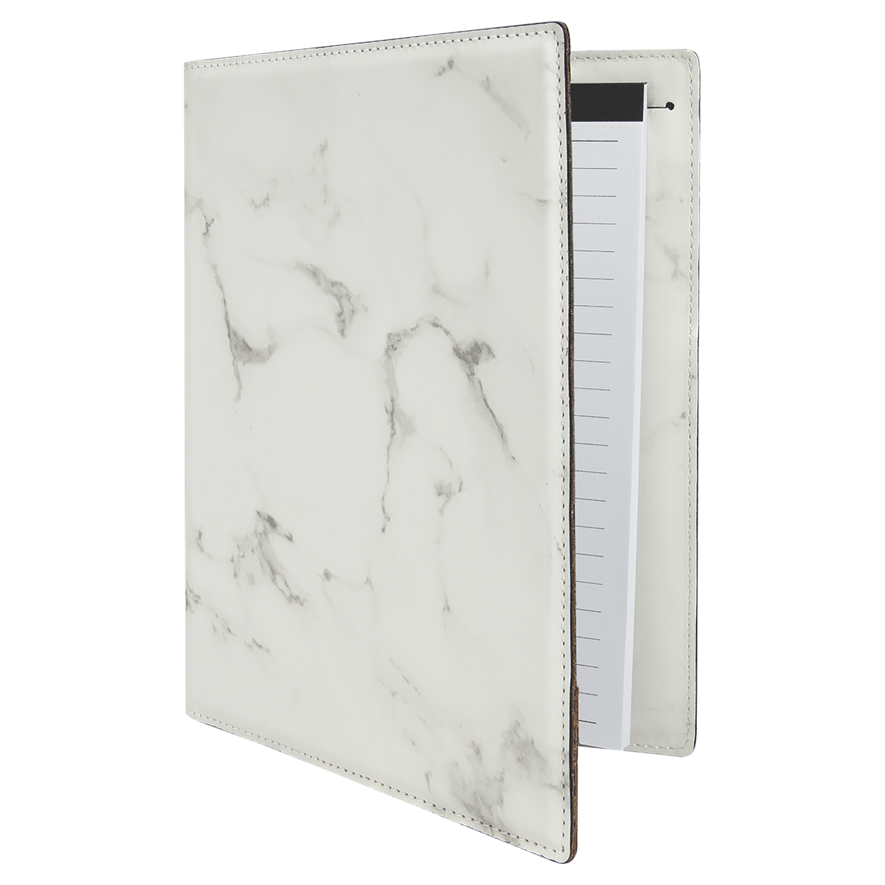 7" x 9" White Marble Leatherette Small Portfolio – item GFT882 image 5