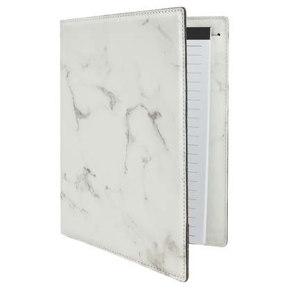 7" x 9" White Marble Leatherette Small Portfolio – item GFT882 image 5